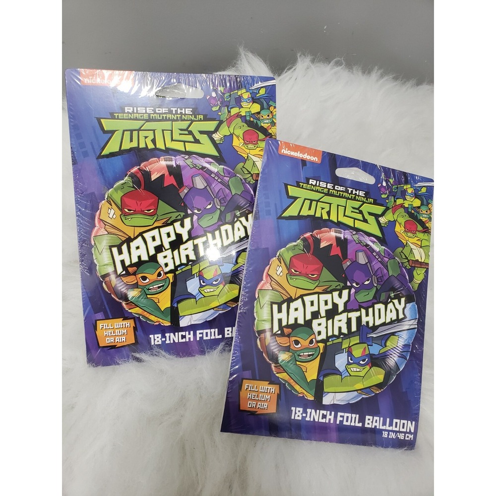 2 NINJA TURTLE Happy Birthday Foil Helium Balloon 18 Inch Boy Decorations